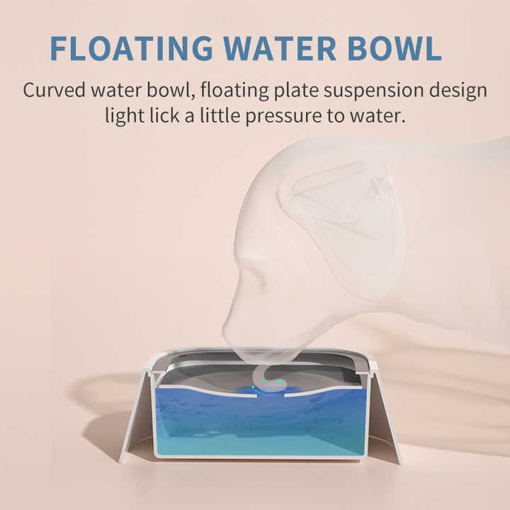NNEDSZ Blue Anti-Spill Floating Pet Water Bowl for Dogs and Cats - 1L Capacity, Splash-Proof and Anti-Wet Mouth Design