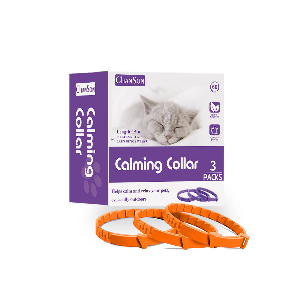 NNEDSZ Oange Calming Collars for Cats - Natural Anxiety Relief, Adjustable, 3 Pack (2 set/6PCS)-0