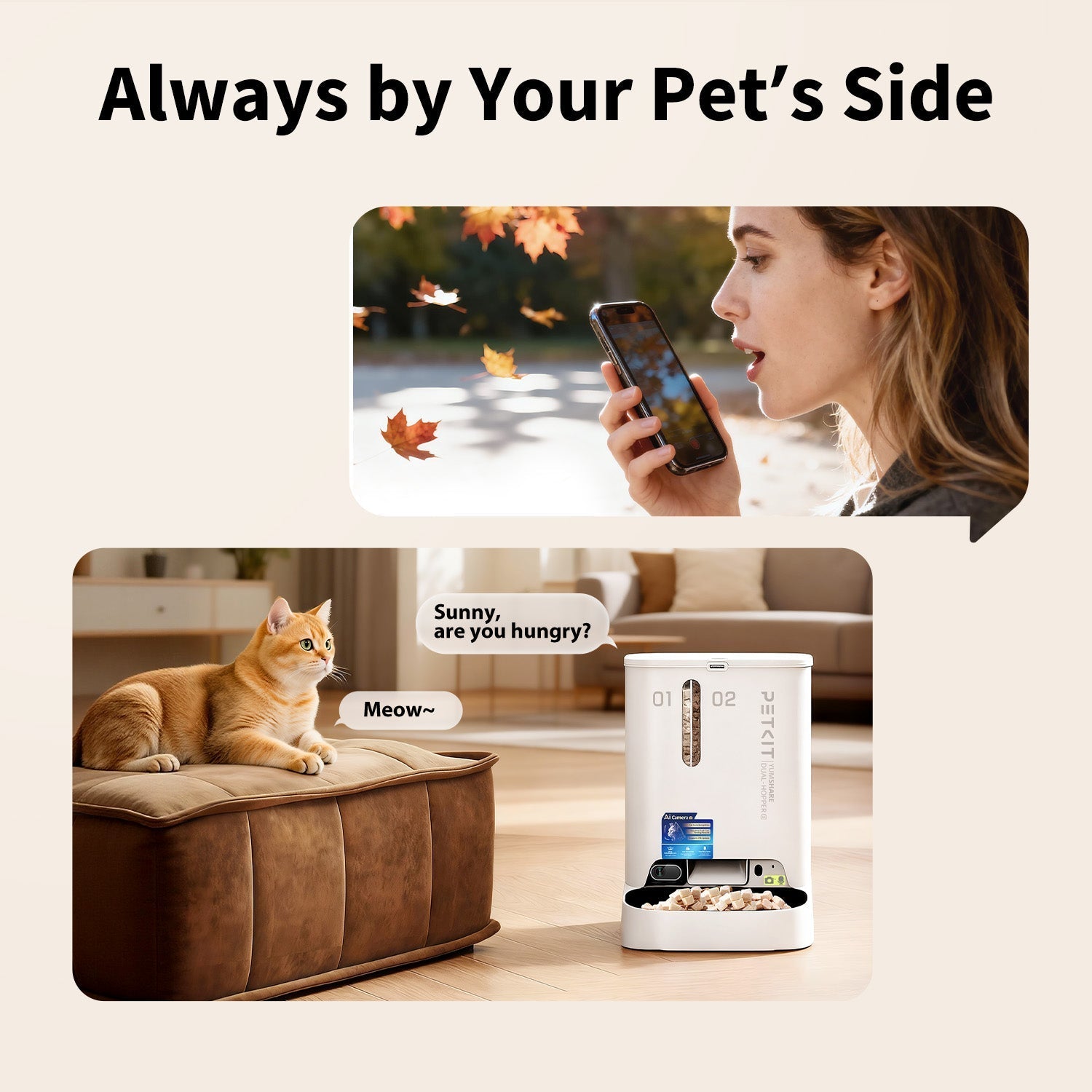 PETKIT YumShare Dual-hopper 2 Automatic Feeder with Camera