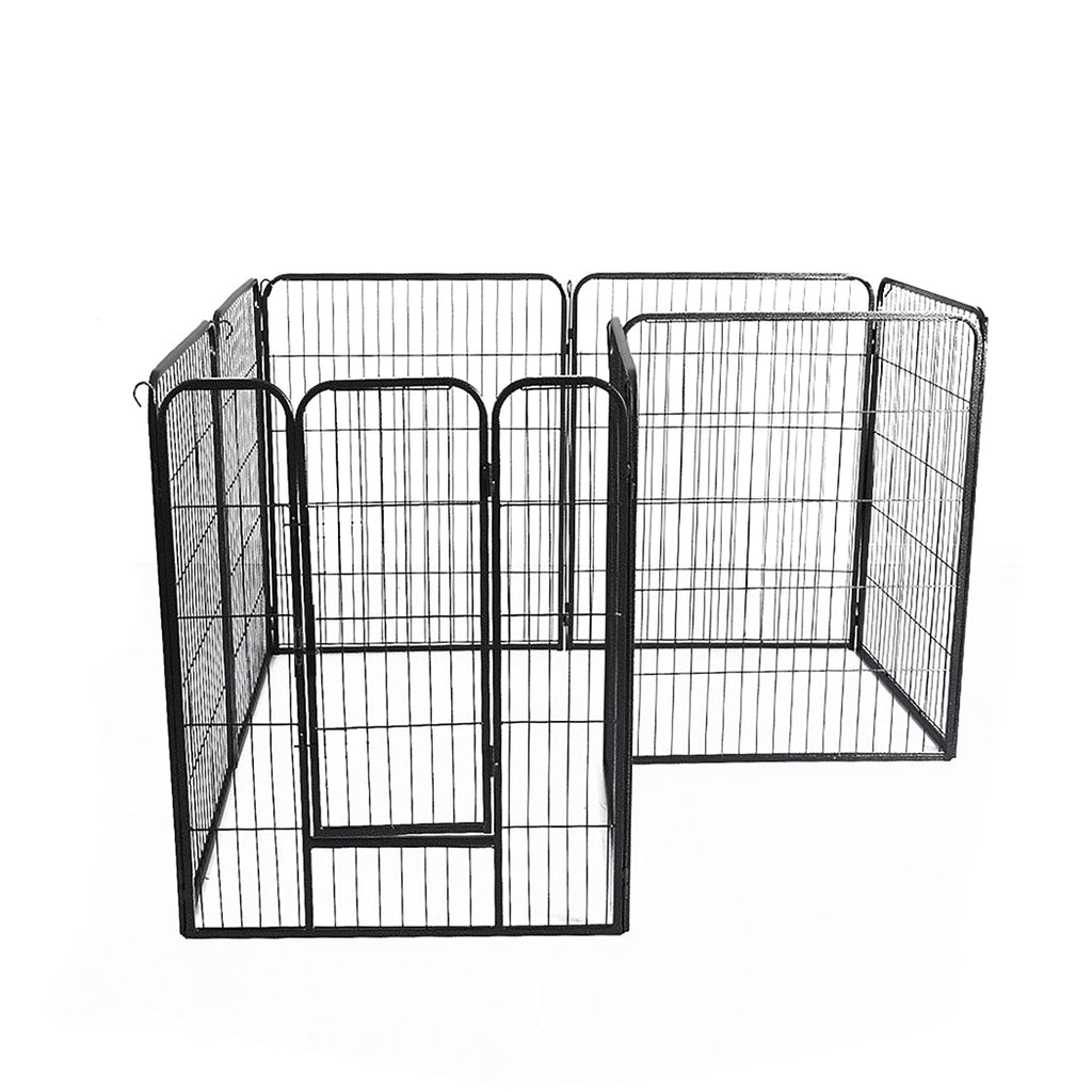 PaWz 8 Panel Pet Dog Playpen Puppy Exercise Black 2.5kg Venison-0