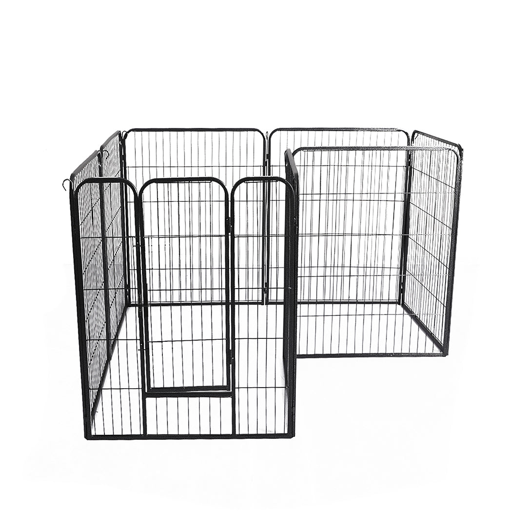 PaWz 8 Panel Pet Dog Playpen Puppy Exercise Black 2.5kg Venison-0
