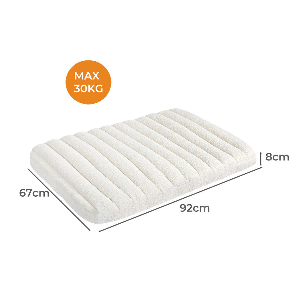 Pawz L Size Orthopedic Dog Bed with Sherpa Plush Removable Cover in White