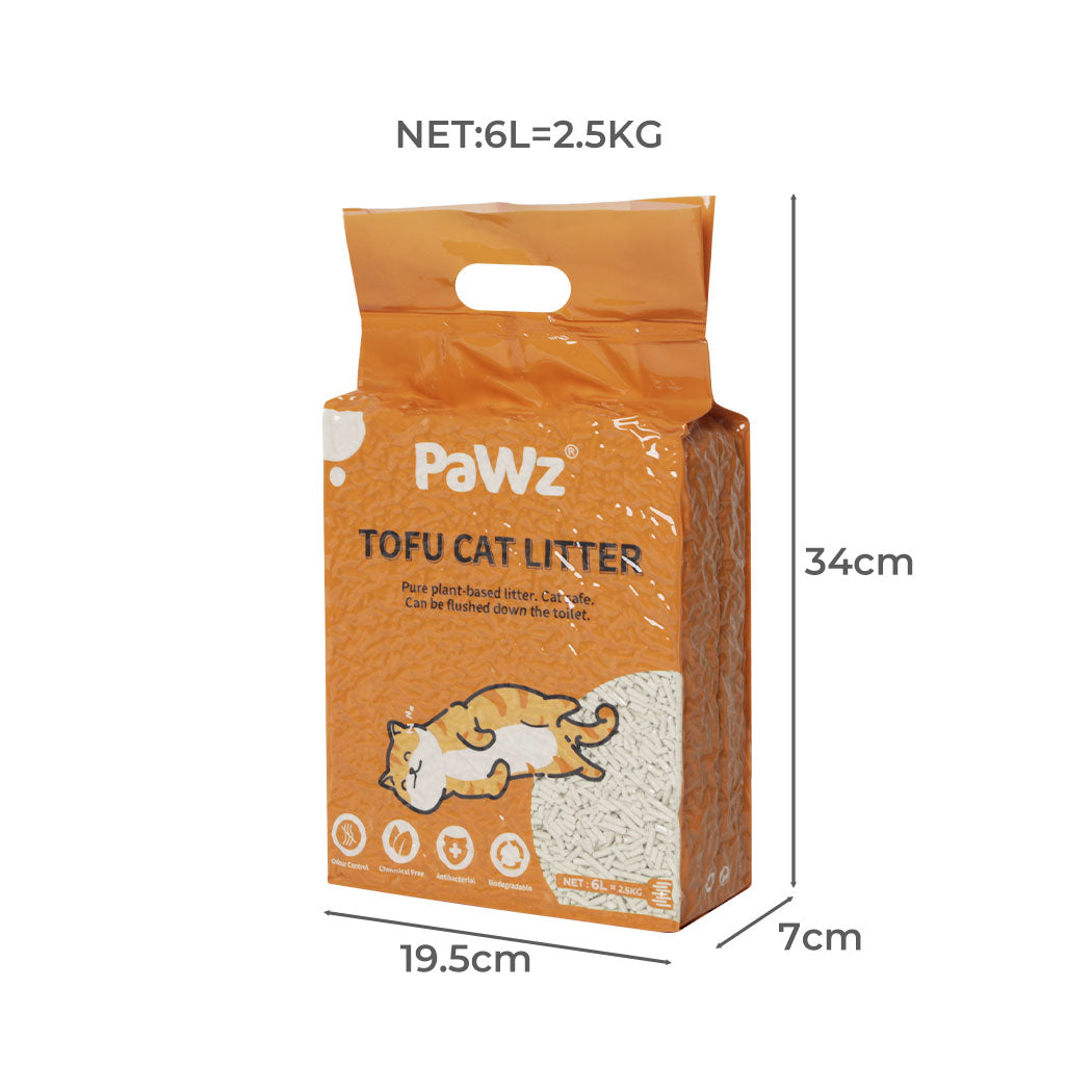PaWz 2.5kg Tofu Cat Litter Clumping Natural x12-1