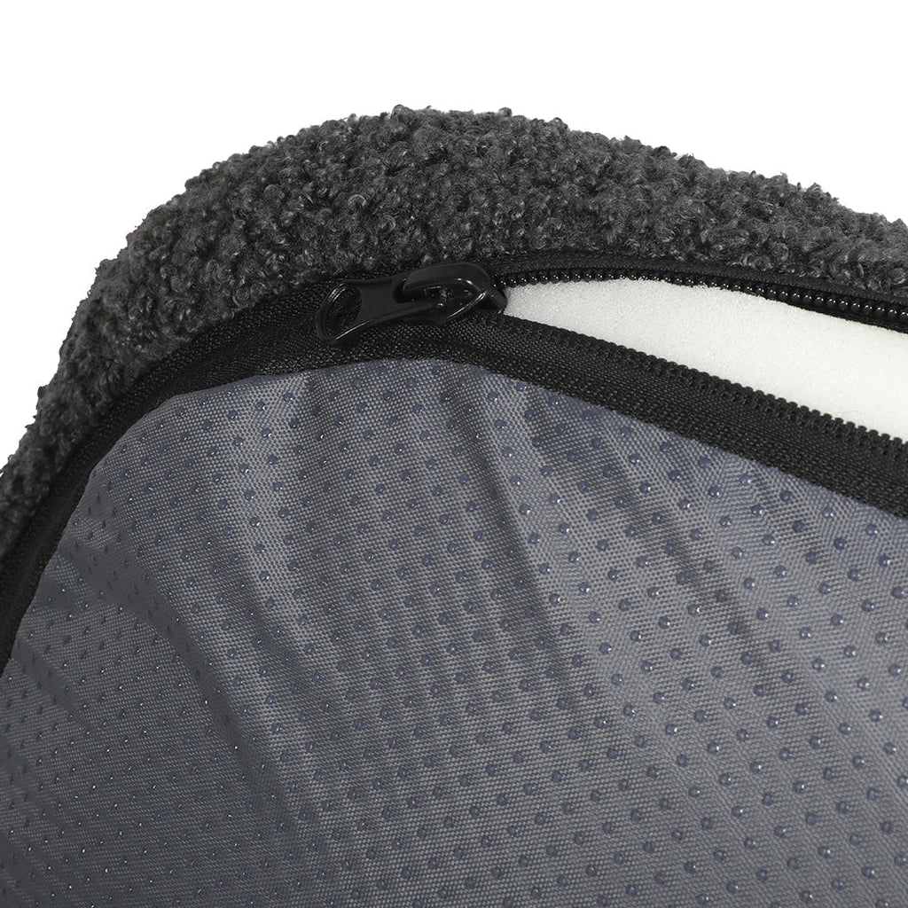 Pawz XL Size Orthopedic Dog Bed with Sherpa Plush Removable Cover in Grey