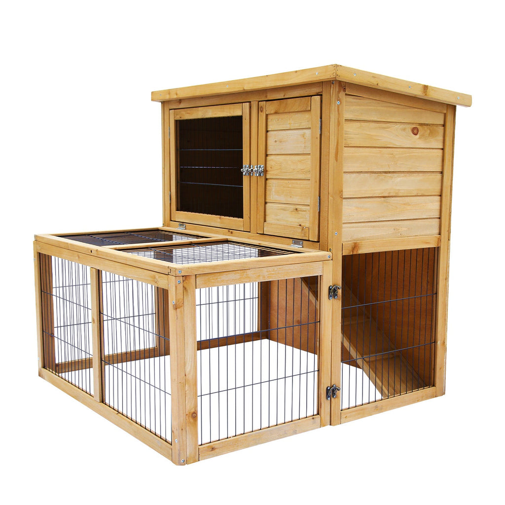 NNEDPE 2-Storey Chicken Coop & Rabbit Hutch With Large Run-0