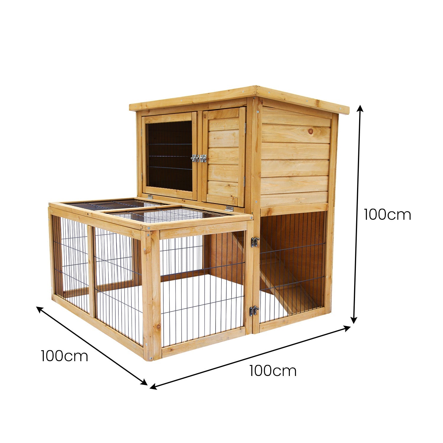 NNEDPE 2-Storey Chicken Coop & Rabbit Hutch With Large Run-1