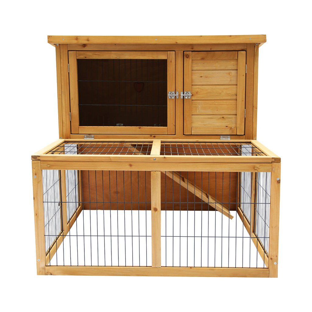 NNEDPE 2-Storey Chicken Coop & Rabbit Hutch With Large Run-2